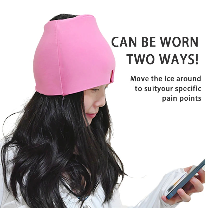Gel Ice Headache and Migraine Relief Hat Cold Compress Therapy Cap for Relaxation