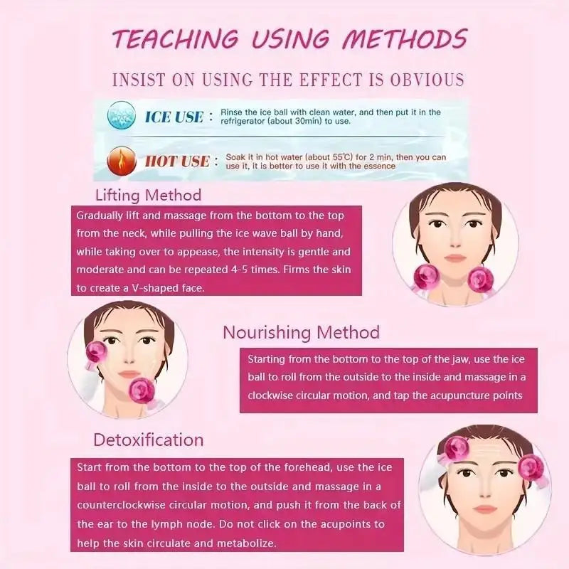 Generic 2Pcs Facial Ice Globes Set – Cooling Balls Massager for Face & Eyes, Reduces Puffiness Appearance