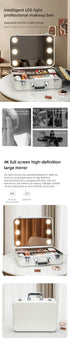 Selfika™ Professional Makeup & Jewelry Organizer – Rechargeable 3-Color LED Mirror Box with Hasp Closure