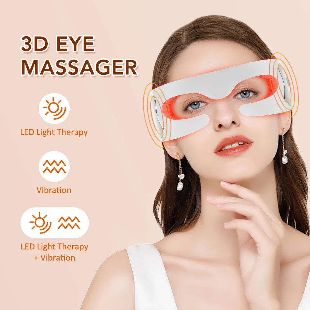 DearBeauty 3D Vibration Eye Massager with LED Light Therapy and 3 Relaxation Modes