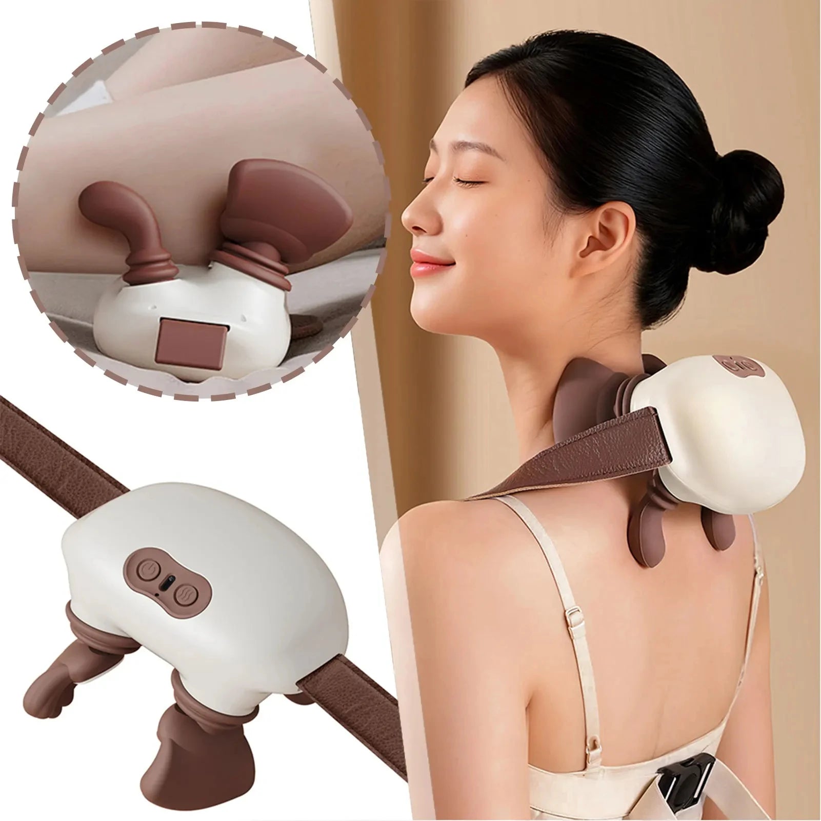 Shiatsu Neck and Shoulder Massager Shawl with Kneading Technology for Trapezius Relief