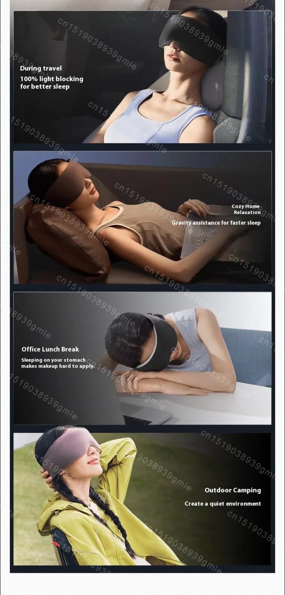 Voguish Weighted Gravity Eye Mask & Headband – Comfortable Light Blocking for Deep Sleep Support