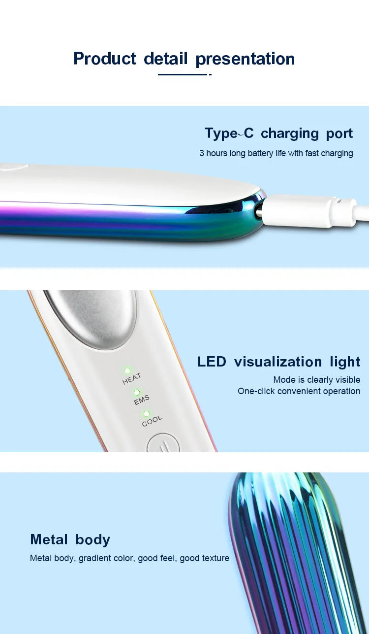 Generic Microcurrent Eye Massager – Rechargeable, Cold/Heat Therapy, Supports Lifting Appearance
