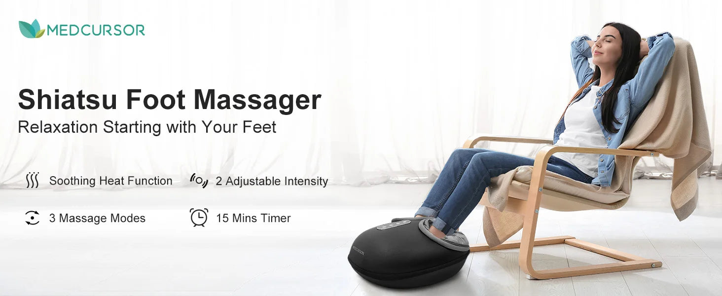 Selfika Fully Wrapped Electric Shiatsu Foot Massager with Heat & Deep-Kneading Rollers