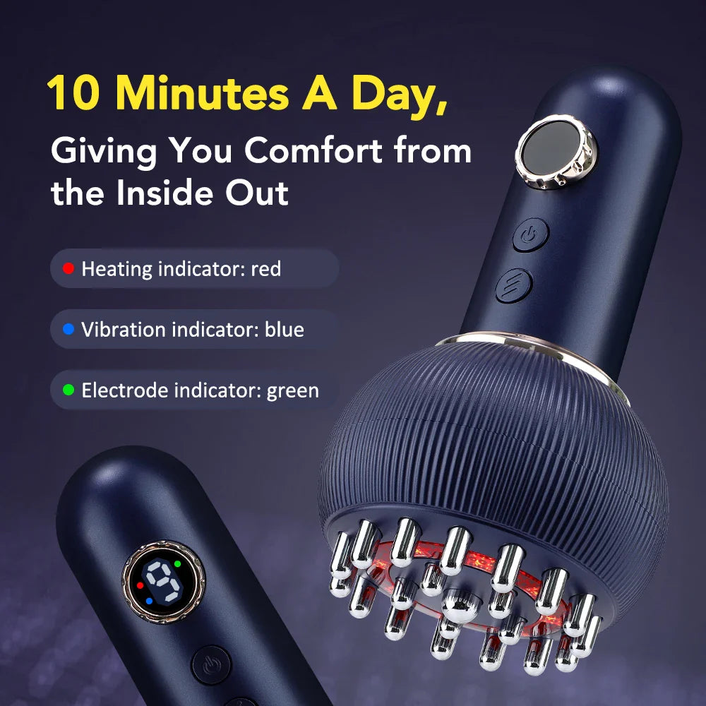Hailicare Electric Body Massage Brush – Rechargeable, Red Light, Microcurrent, Gua Sha & Heat Therapy