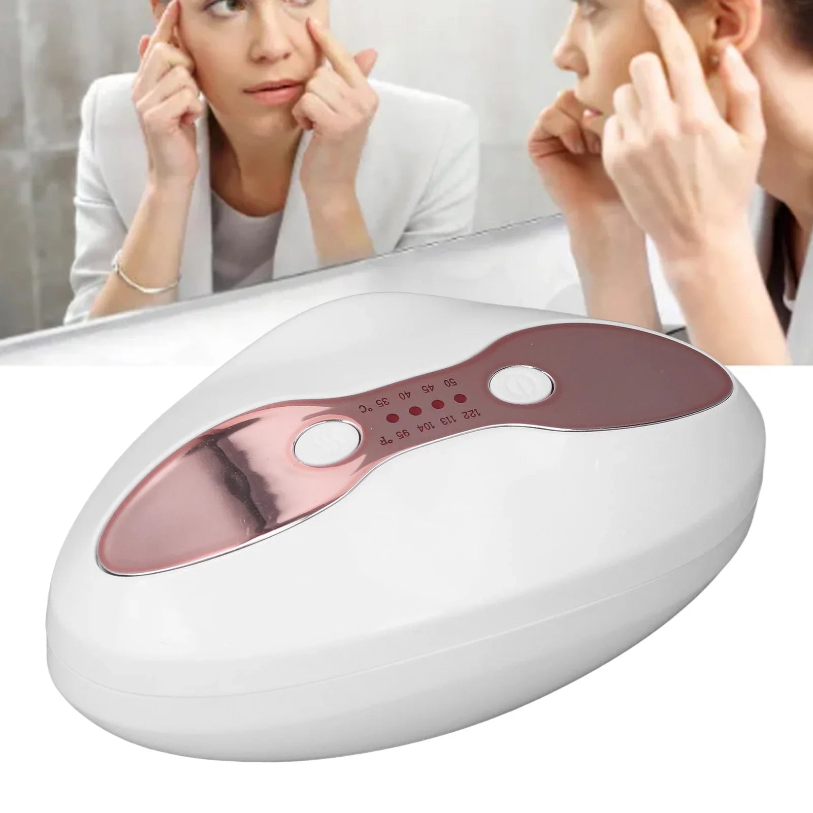 smvp Red LED Light Lip Plumper & Eye Care Device – Heated, Vibration, USB Rechargeable