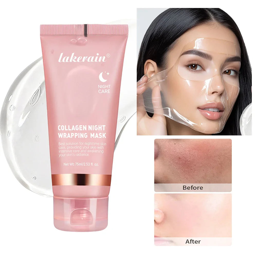 Selfika™ Collagen Night Wrapping Mask – Overnight Lifting & Deep Hydrating Peel-Off Mask (75ml)