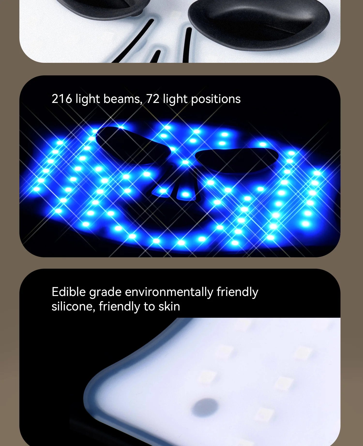 hello face Portable LED Light Therapy Mask – Red, IR, Blue, Acne Appearance, Skin Rejuvenation Home Use