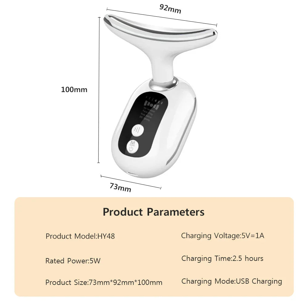 peicon EMS Microcurrent Neck & Face Lifting Massager – Red Light, Heat, Anti-Aging Appearance Device