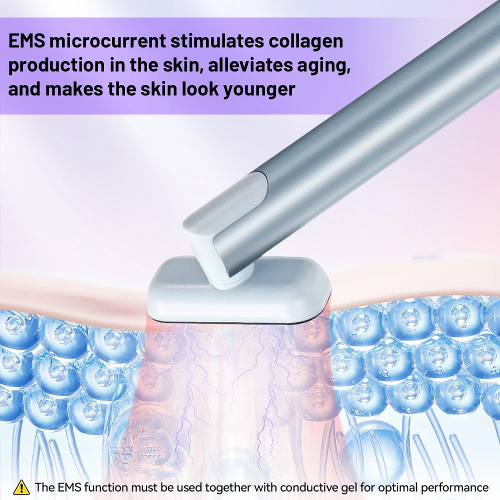 7 Colors LED Facial Wand with EMS Microcurrent and Thermal Therapy for Skin Care