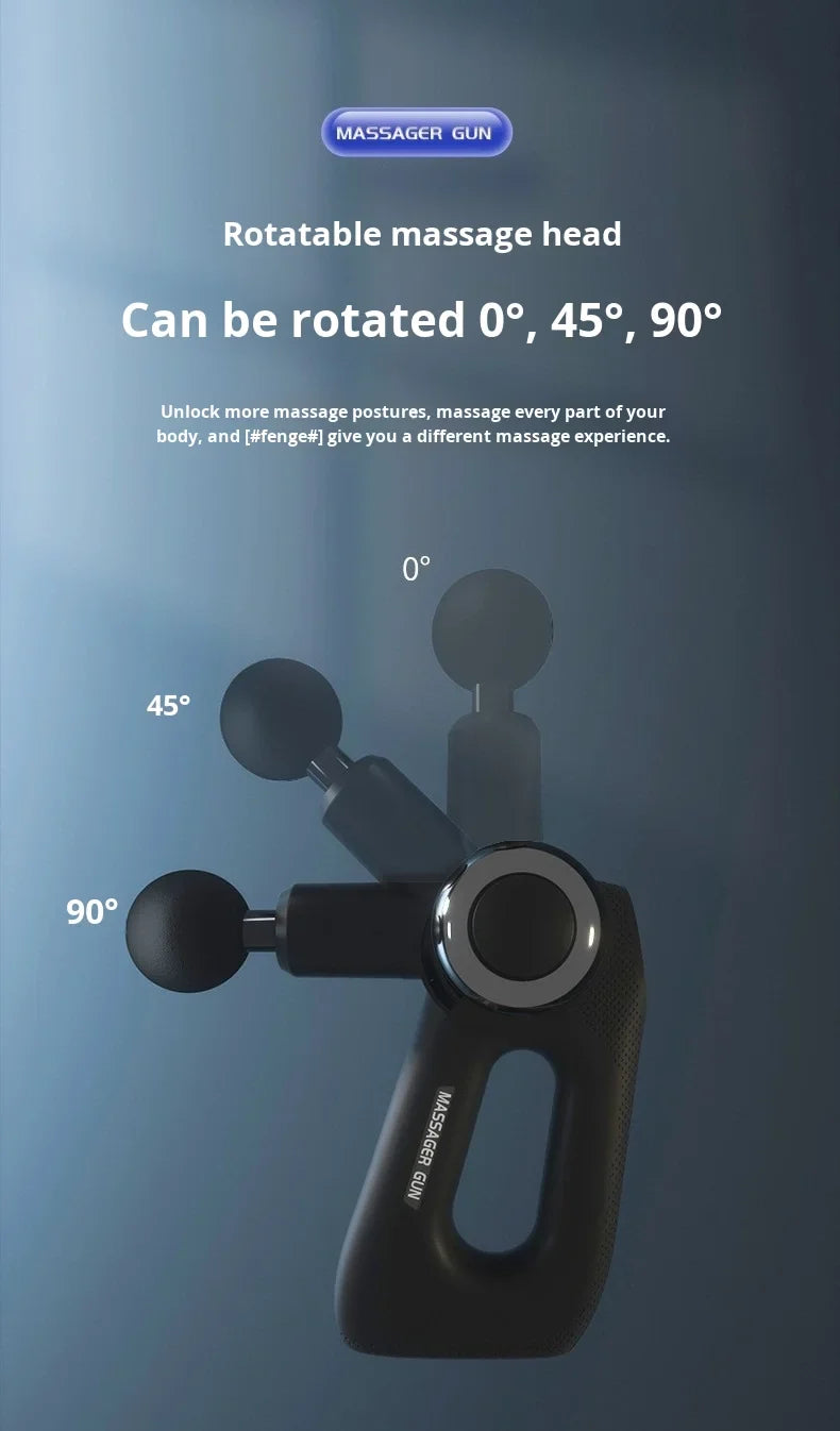 Selfika™ Professional Triangle Massage Gun – High-Speed Deep Tissue Percussion Massager with 6 Massage Heads