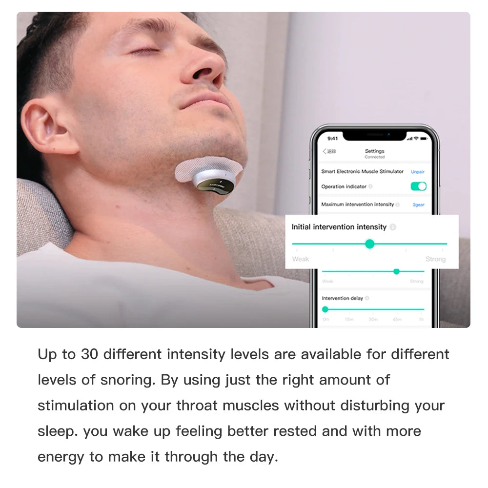 Resoxy Smart TENS/EMA Anti-Snoring Device – Sleep & Snore Tracking Aid for Enhanced Rest
