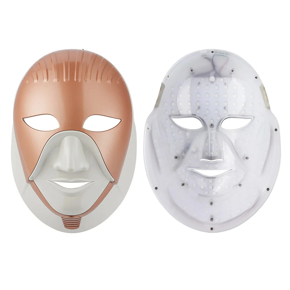 iebilif Rechargeable 7-Color LED Photon Face & Neck Mask – Skin Rejuvenation, Facial Beauty SPA
