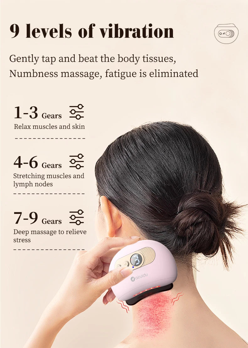 Generic Electric Gua Sha Massager (Airuidu) – Hot & Cold Mode, EMS Microcurrent, Face & Body