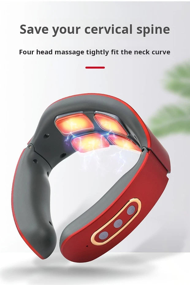 Selfika 4-Head Intelligent Neck & Shoulder Pulse Massager with Heat Therapy