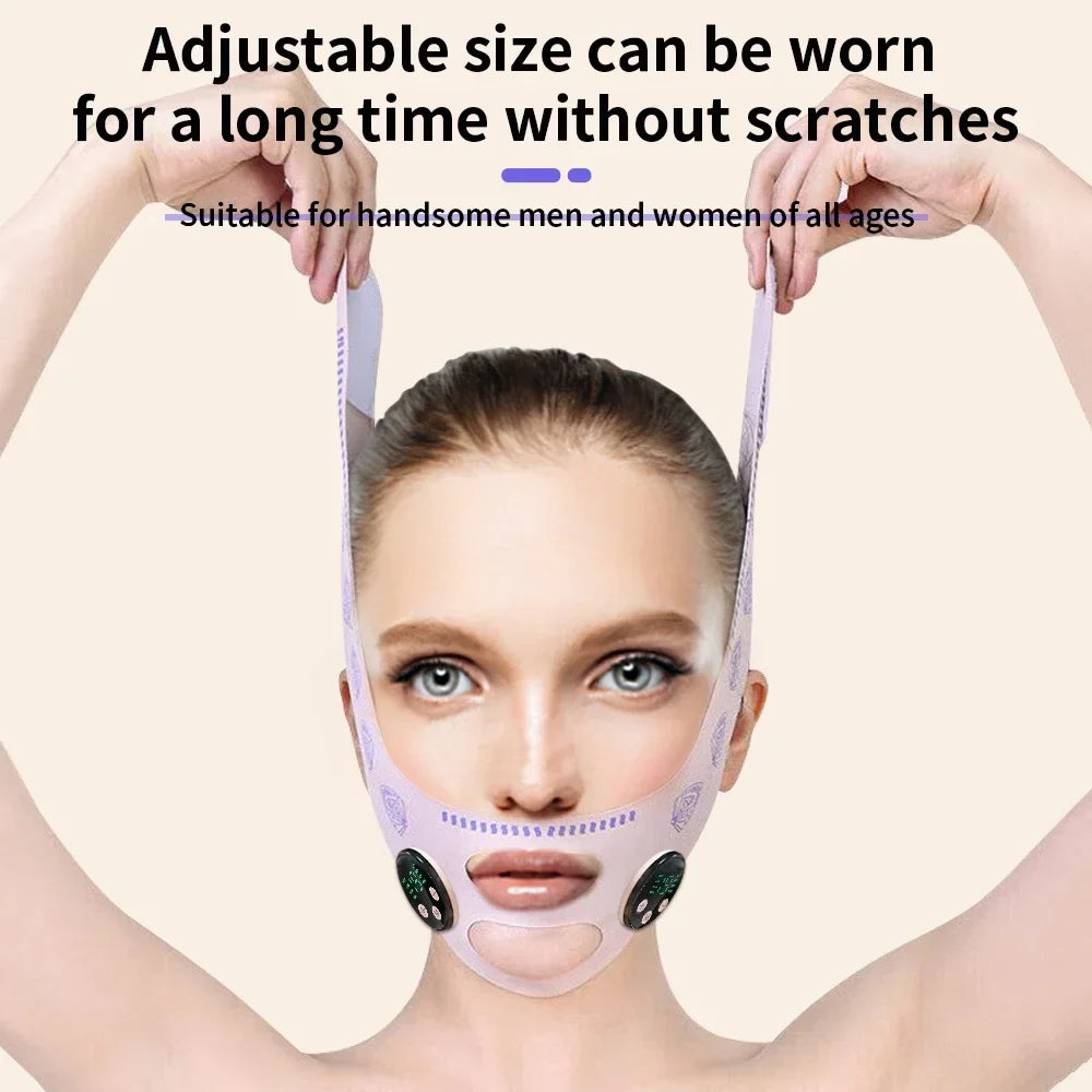 BINZIM EMS Facial Slimming Strap & Lifting Mask – Reduce Double Chin Appearance, USB Rechargeable