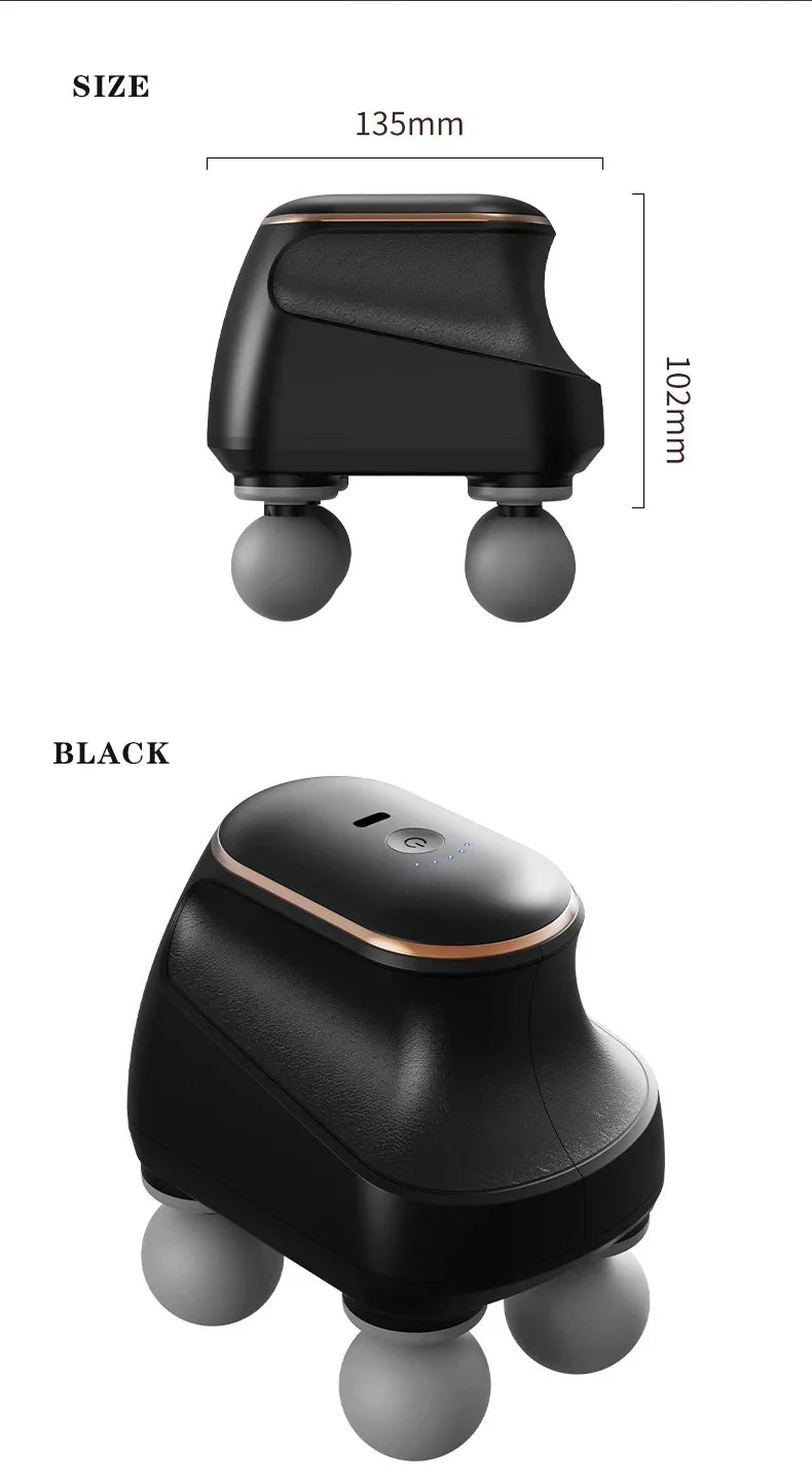 Portable Percussion Massager Gun – Four-Head Deep Tissue Fascia Relaxation Tool