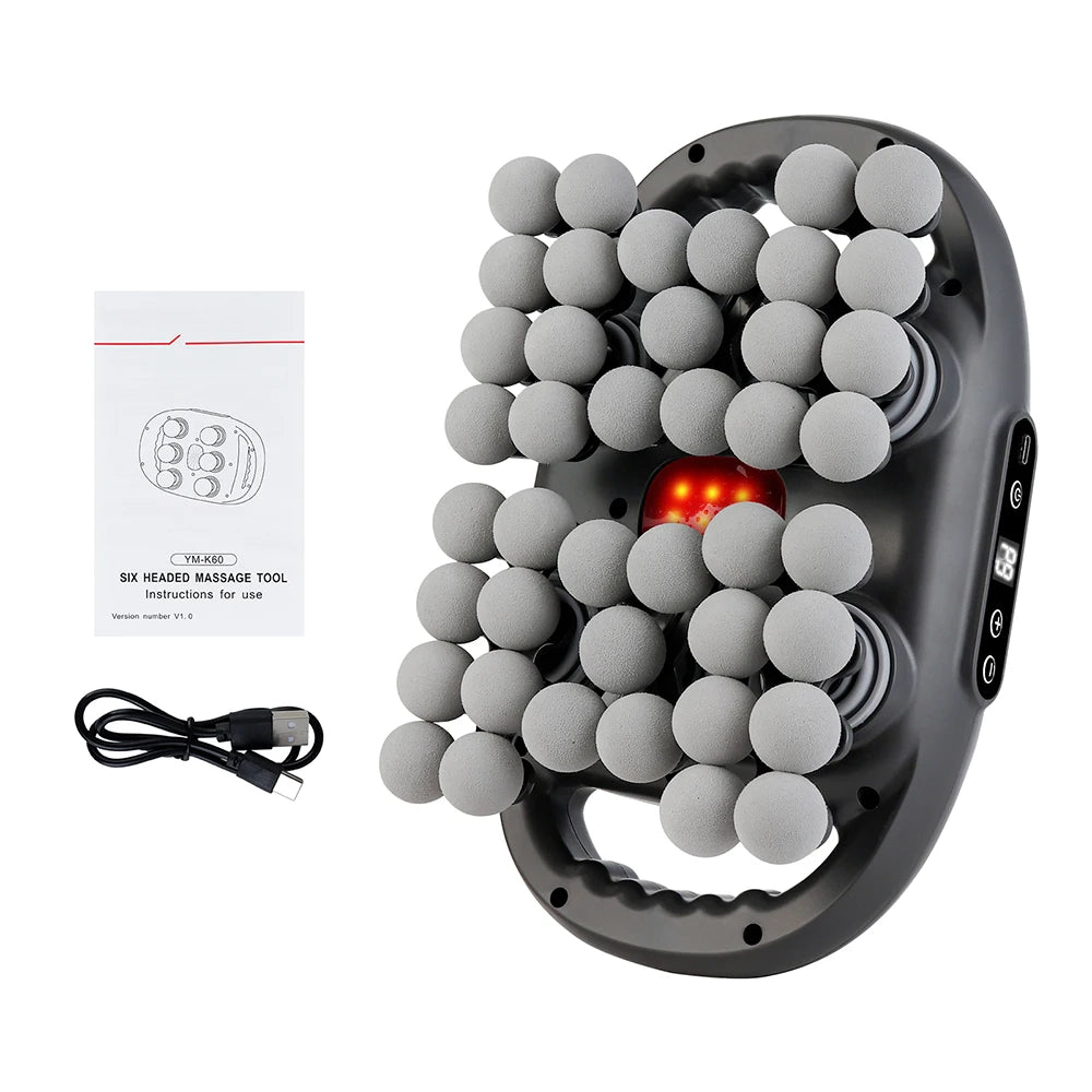 Selfika™ 42-Head Professional Fascia Gun – High-Frequency Deep Body Massager with Red Light Hot Compress & 50kg Thrust