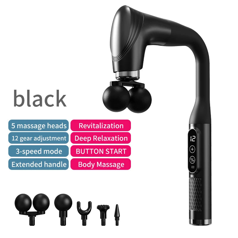 Selfika™ Electric Portable Fascial Massage Gun – Handheld Percussion Massager for Upper & Lower Back Muscle Relaxation