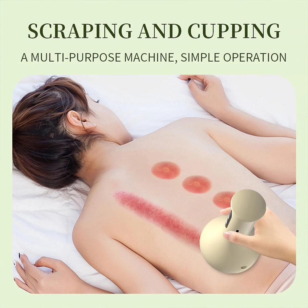 Hailicare Intelligent Cupping & Gua Sha Instrument – 9-Level Heat, Vacuum Suction, LED Light Therapy