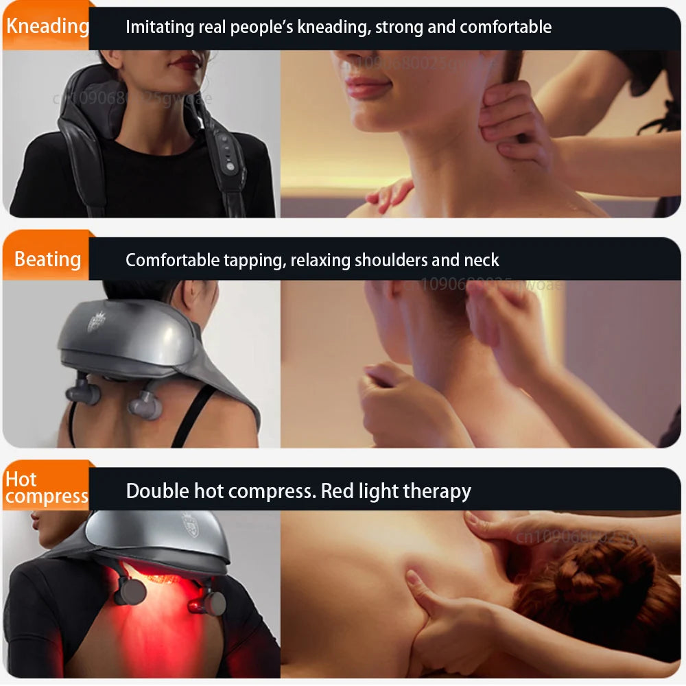 Deep Tissue Shiatsu Neck and Shoulder Massager with Heat and Kneading Technology