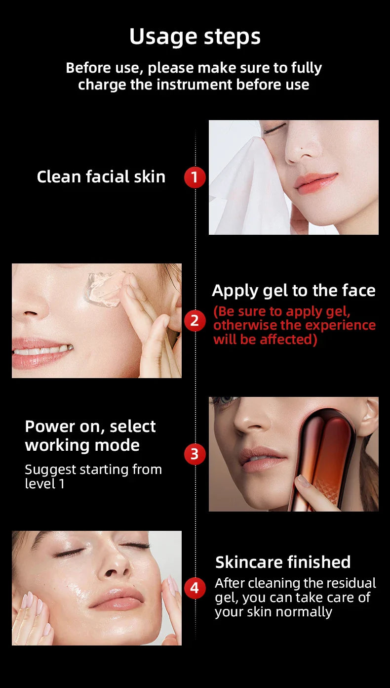 abay RF Booster Facial Microcurrent Device – EMS, Light Therapy, Anti-Wrinkle Appearance, USB Rechargeable