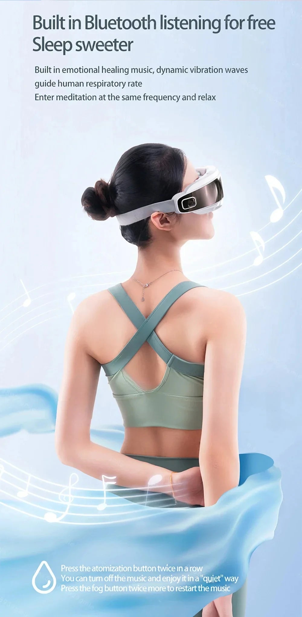 BXA Steam Eye Massager Warm Spa – Kneading Acupressure Massage Heat and Bluetooth Relaxation Aid