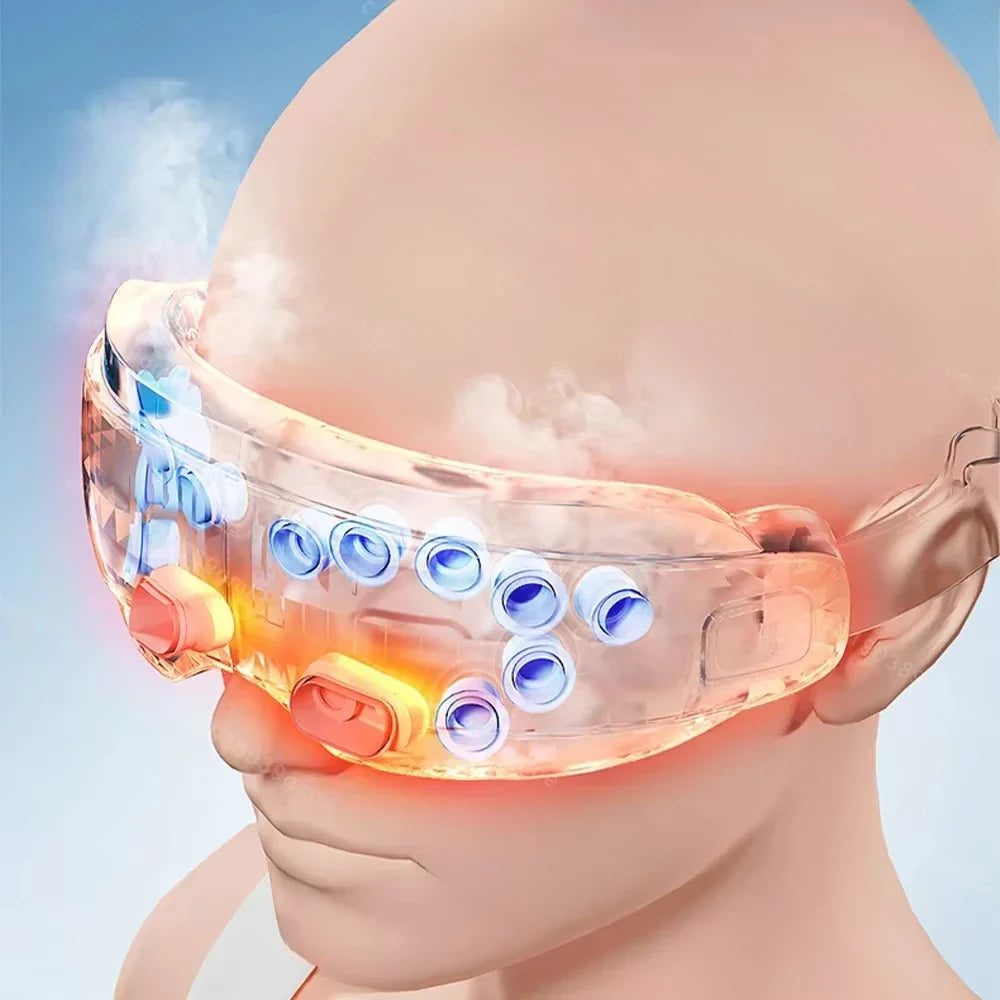 BXA Steam Eye Massager Warm Spa – Kneading Acupressure Massage Heat and Bluetooth Relaxation Aid