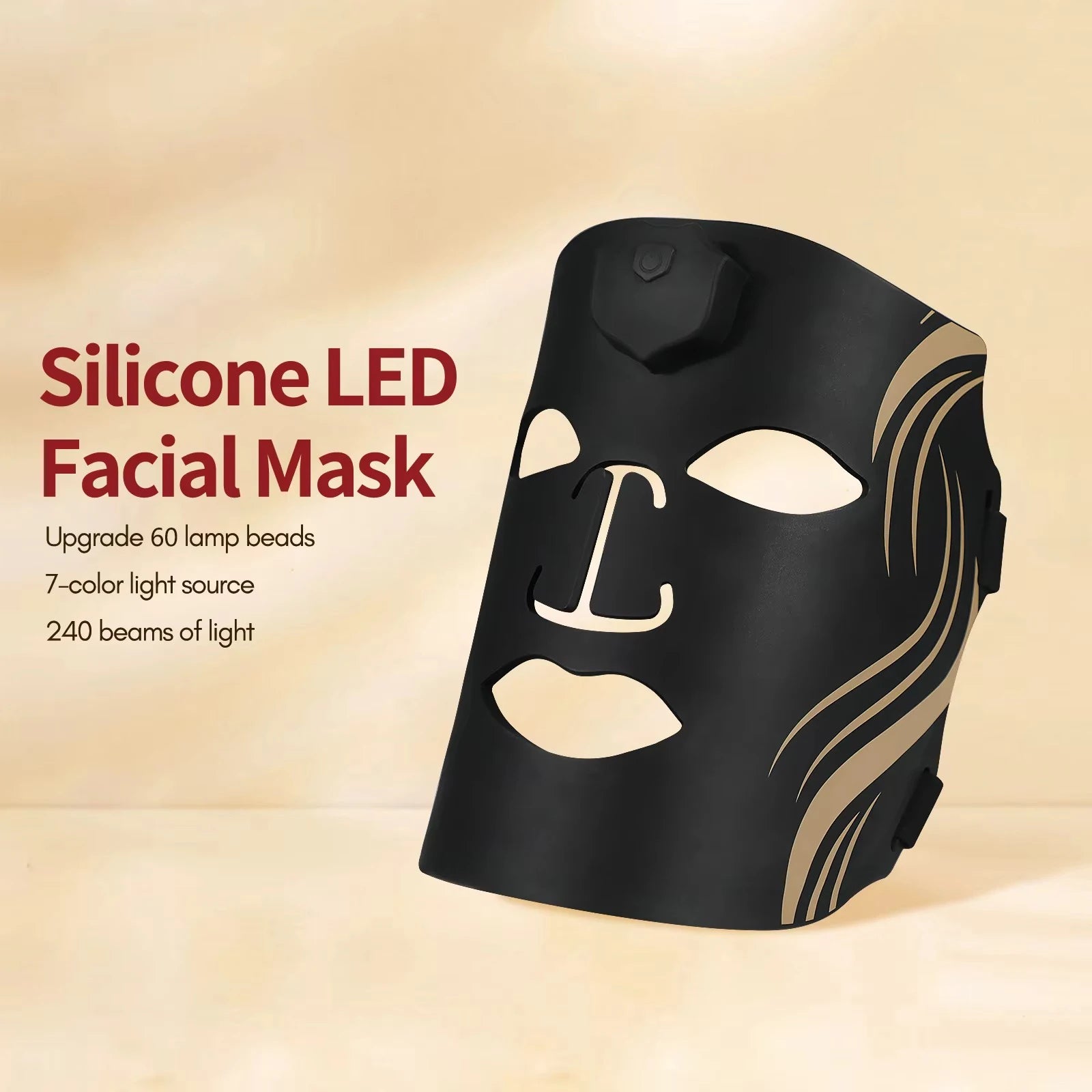 vilnason Silicone 7-Color LED Face Mask – Wireless, Red Light Therapy, Anti-Aging Appearance