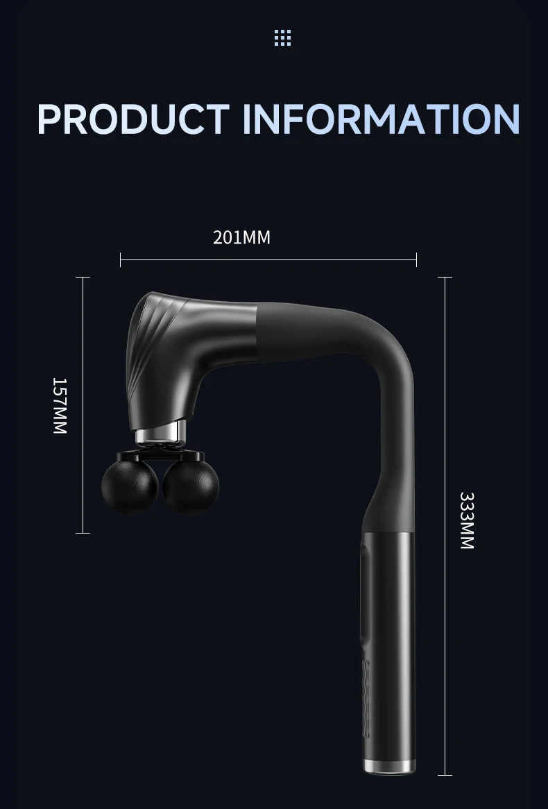 Selfika™ Electric Portable Fascial Massage Gun – Handheld Percussion Massager for Upper & Lower Back Muscle Relaxation