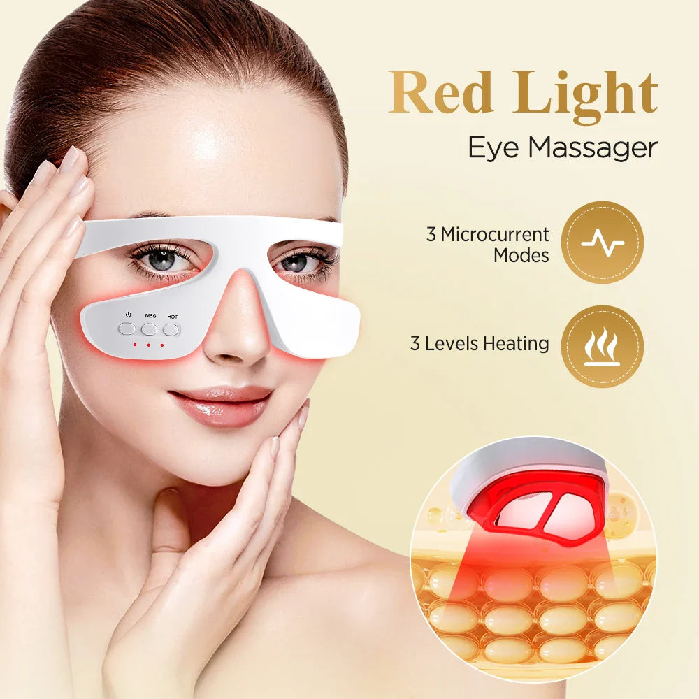 Hailicare EMS Red Light Therapy Eye Massager – Heated, Microcurrent, Dark Circle Appearance & Fatigue Relief