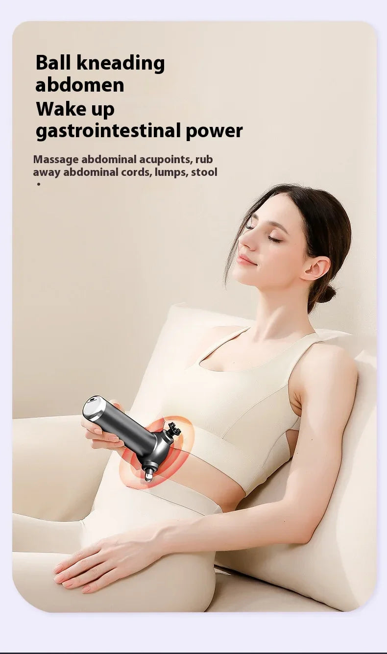 Selfika™ 3-Head Multifunctional Fascia Gun – Magnetic Bead Abdominal & Full Body Massager with 5-Speed Frequency Conversion