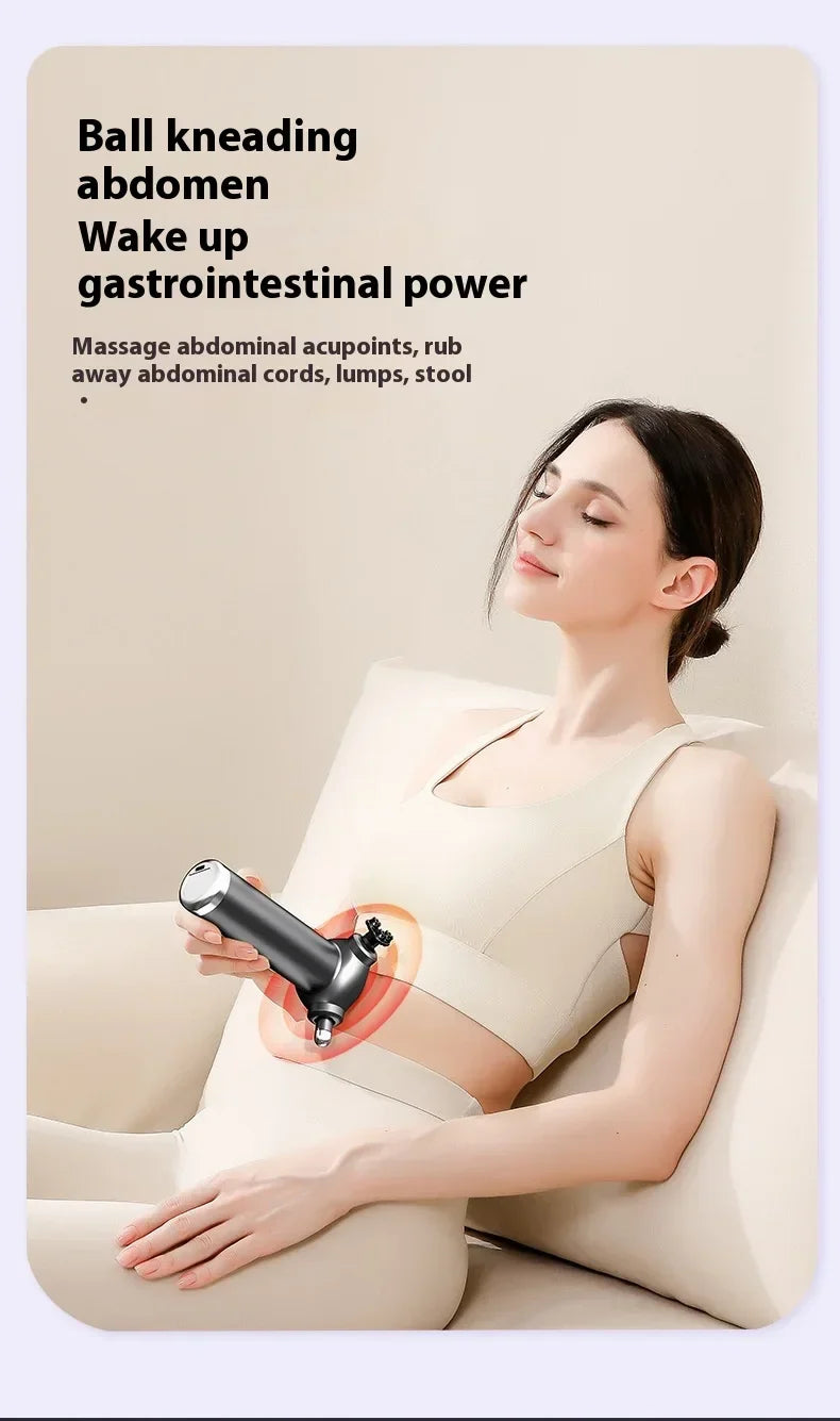 Selfika™ 3-Head Multifunctional Fascia Gun – Magnetic Bead Abdominal & Full Body Massager with 5-Speed Frequency Conversion