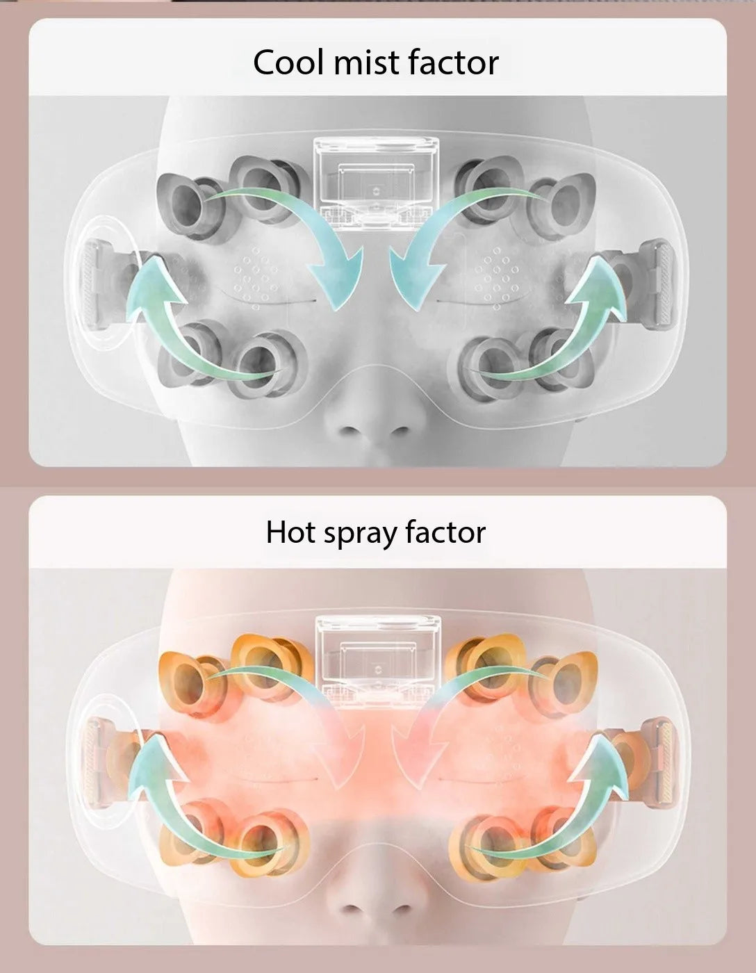 vilnason Advanced Nebulization Eye Massager – Hot and Cold Mist, Vibration, Bluetooth Music Relaxation Device