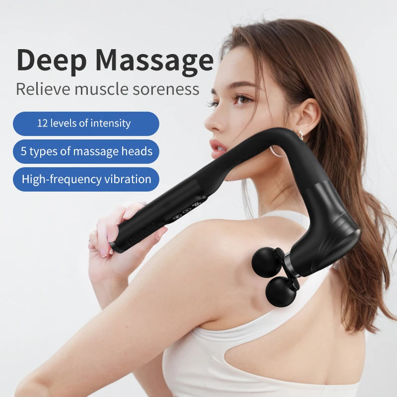Selfika™ Electric Portable Fascial Massage Gun – Handheld Percussion Massager for Upper & Lower Back Muscle Relaxation