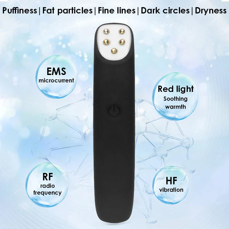 miitina Electric RF EMS Eye Massager Pen – Red Light, Vibration, USB Rechargeable Anti-Wrinkle Appearance