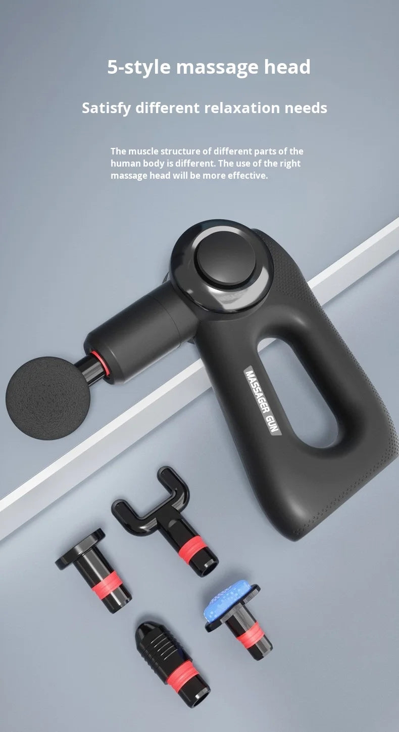 Selfika™ Professional Triangle Massage Gun – High-Speed Deep Tissue Percussion Massager with 6 Massage Heads