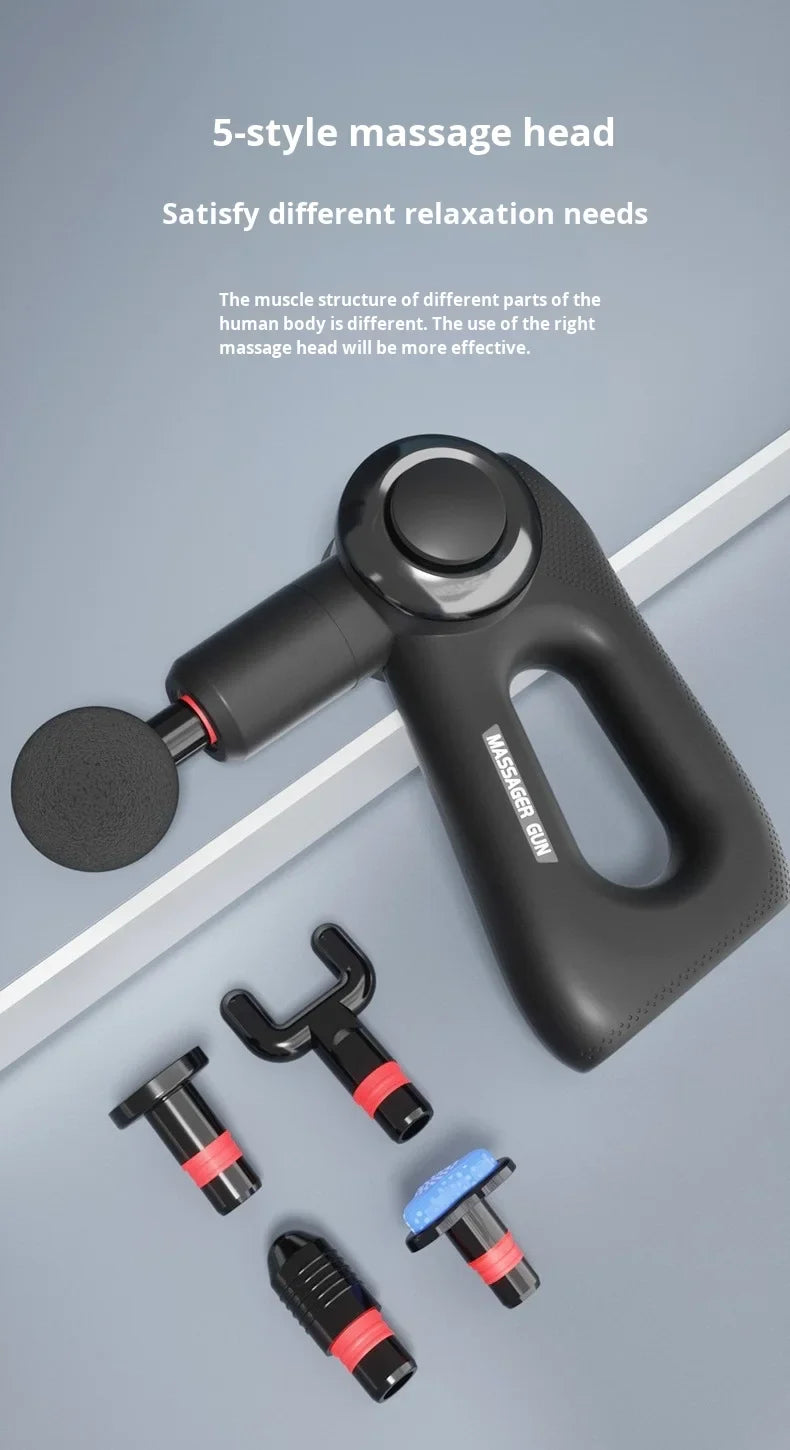 Selfika™ Professional Triangle Massage Gun – High-Speed Deep Tissue Percussion Massager with 6 Massage Heads
