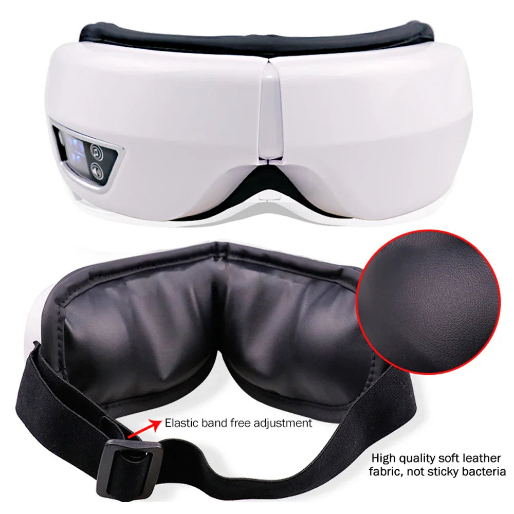 Raiuleko Smart Airbag Compression Eye Massager – Portable Vibration and Heat Relaxation Device with Bluetooth Music