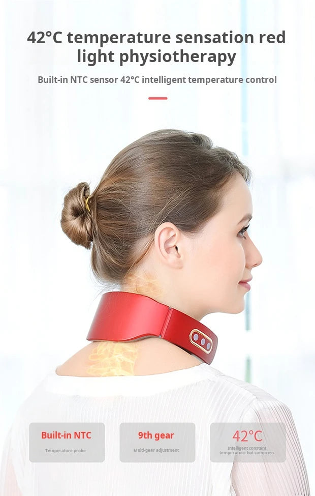 Selfika 4-Head Intelligent Neck & Shoulder Pulse Massager with Heat Therapy
