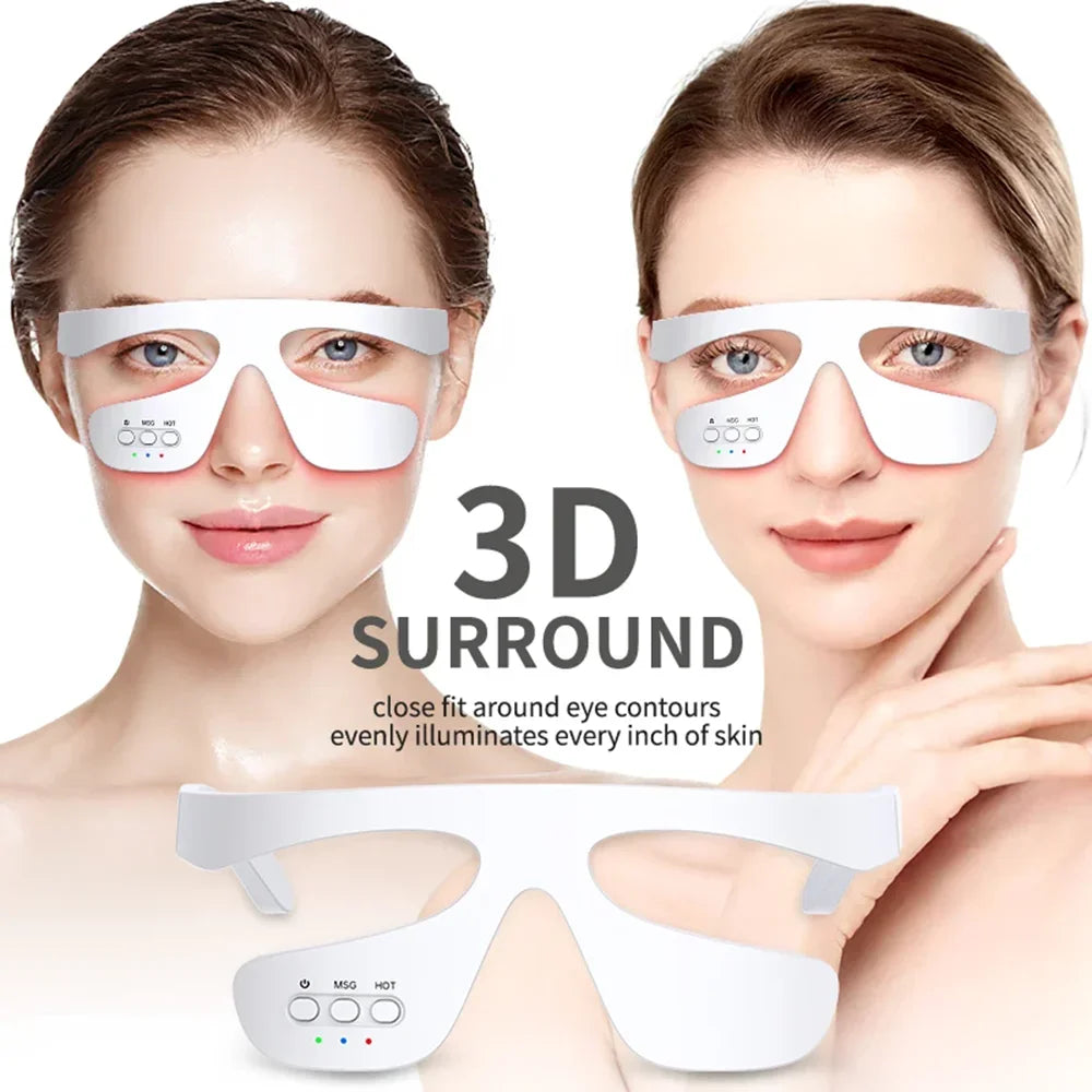 vilnason 3D Visual Eye Massager – Red Light, EMS Micro-Current, Heat for Dark Circle Appearance and Relaxation