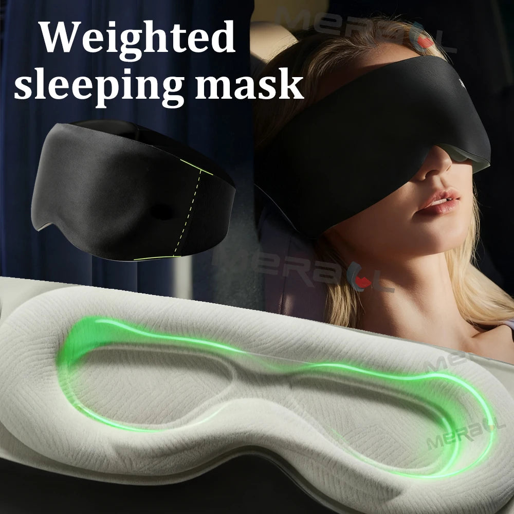 Voguish Weighted Gravity Eye Mask & Headband – Comfortable Light Blocking for Deep Sleep Support