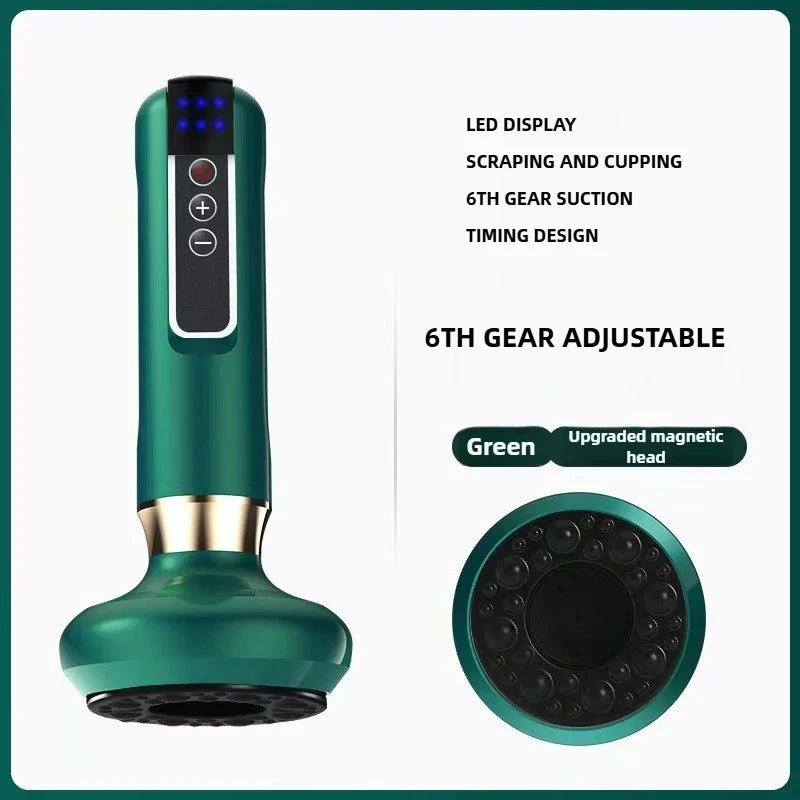 KEMOKO Electric Cupping & Gua Sha Massager – Vacuum Suction, Infrared Heat, 12-Level Adjustable