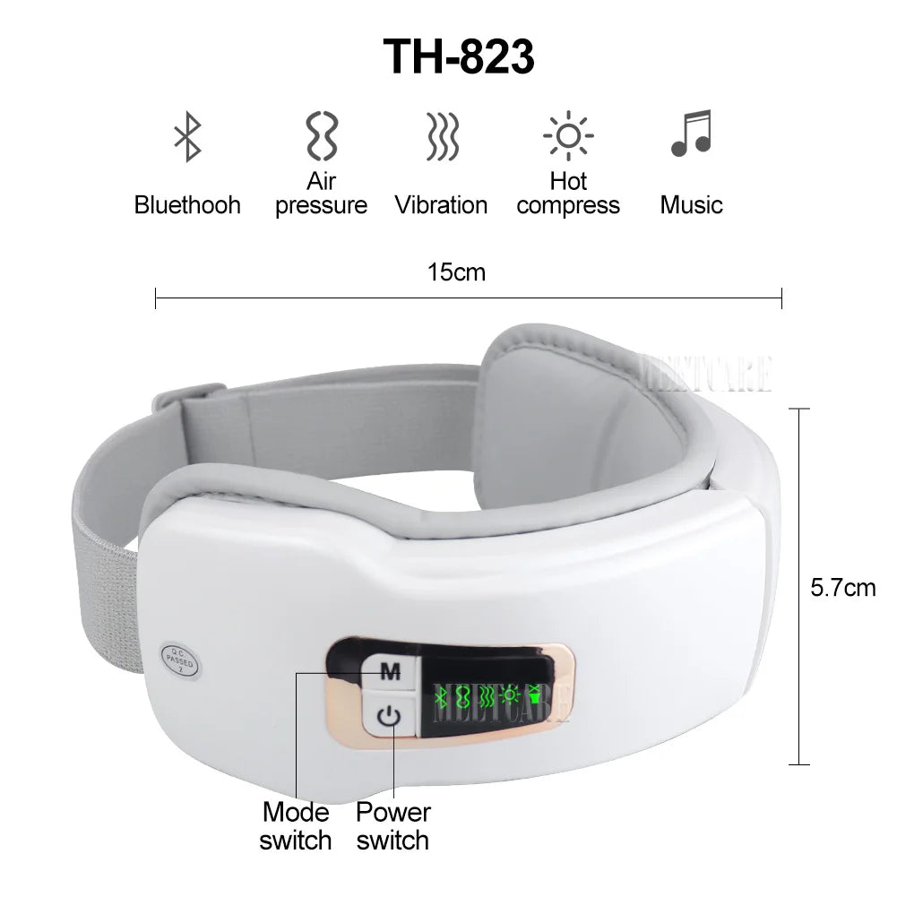Smart Airbag Vibration Eye Massager – Hot Compress and Bluetooth Music Relaxation Sleep Aid