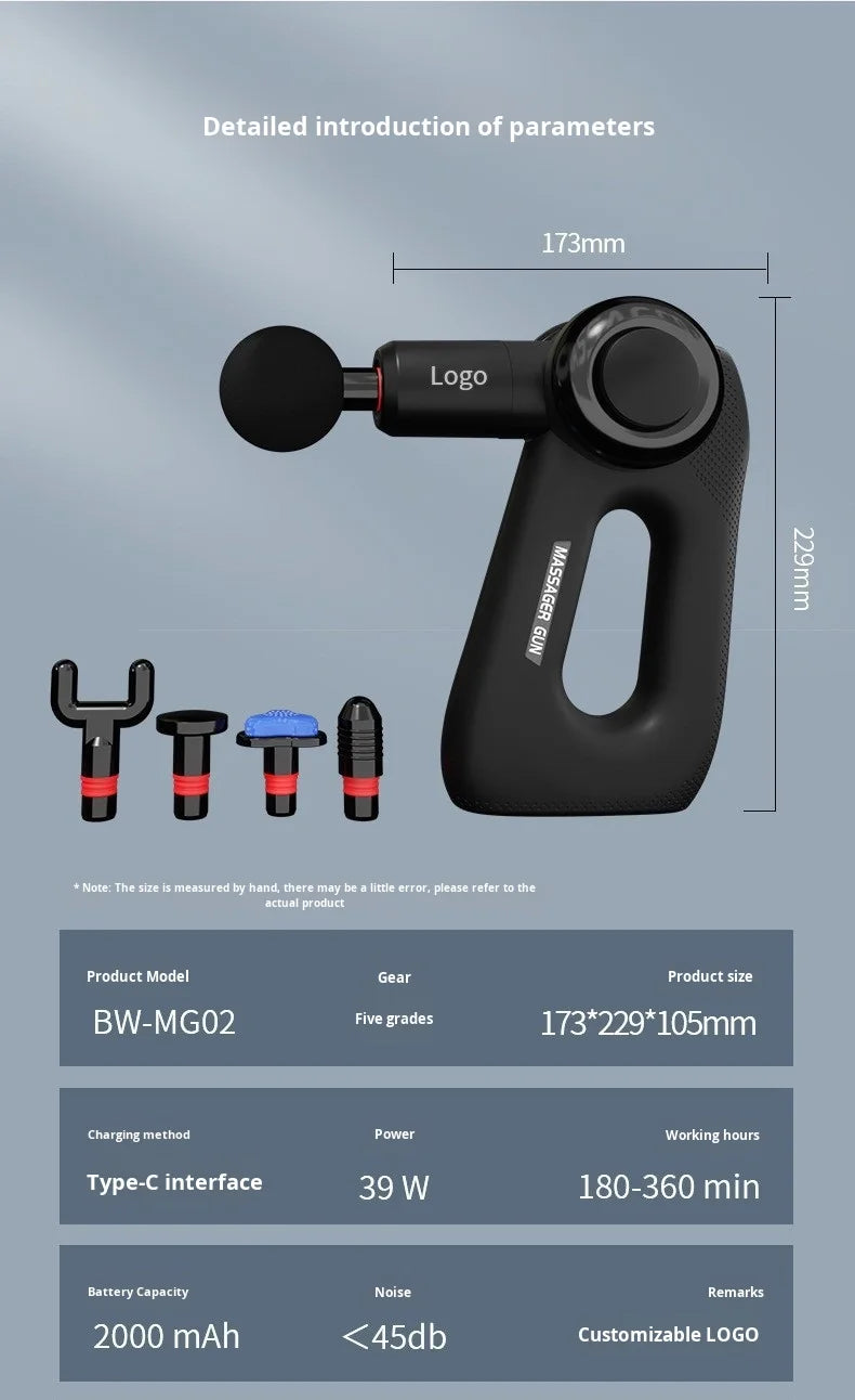 Selfika™ Professional Triangle Massage Gun – High-Speed Deep Tissue Percussion Massager with 6 Massage Heads