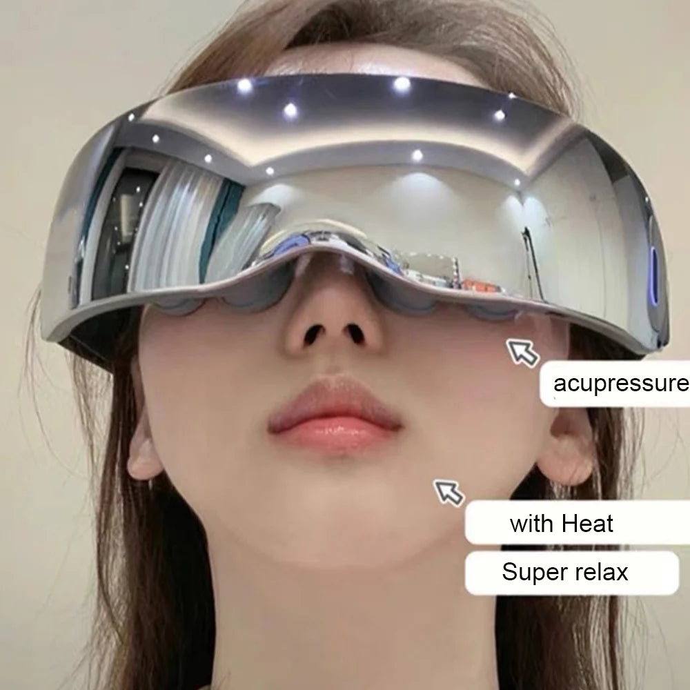 Electronic Eye Massage Instrument with 12 Vibration Heads for Face and Eye Relaxation