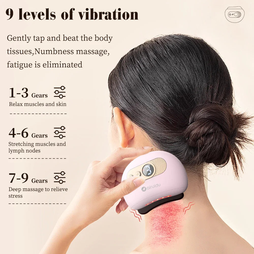 Generic Electric Gua Sha Massager (Airuidu) – Hot & Cold Mode, EMS Microcurrent, Face & Body