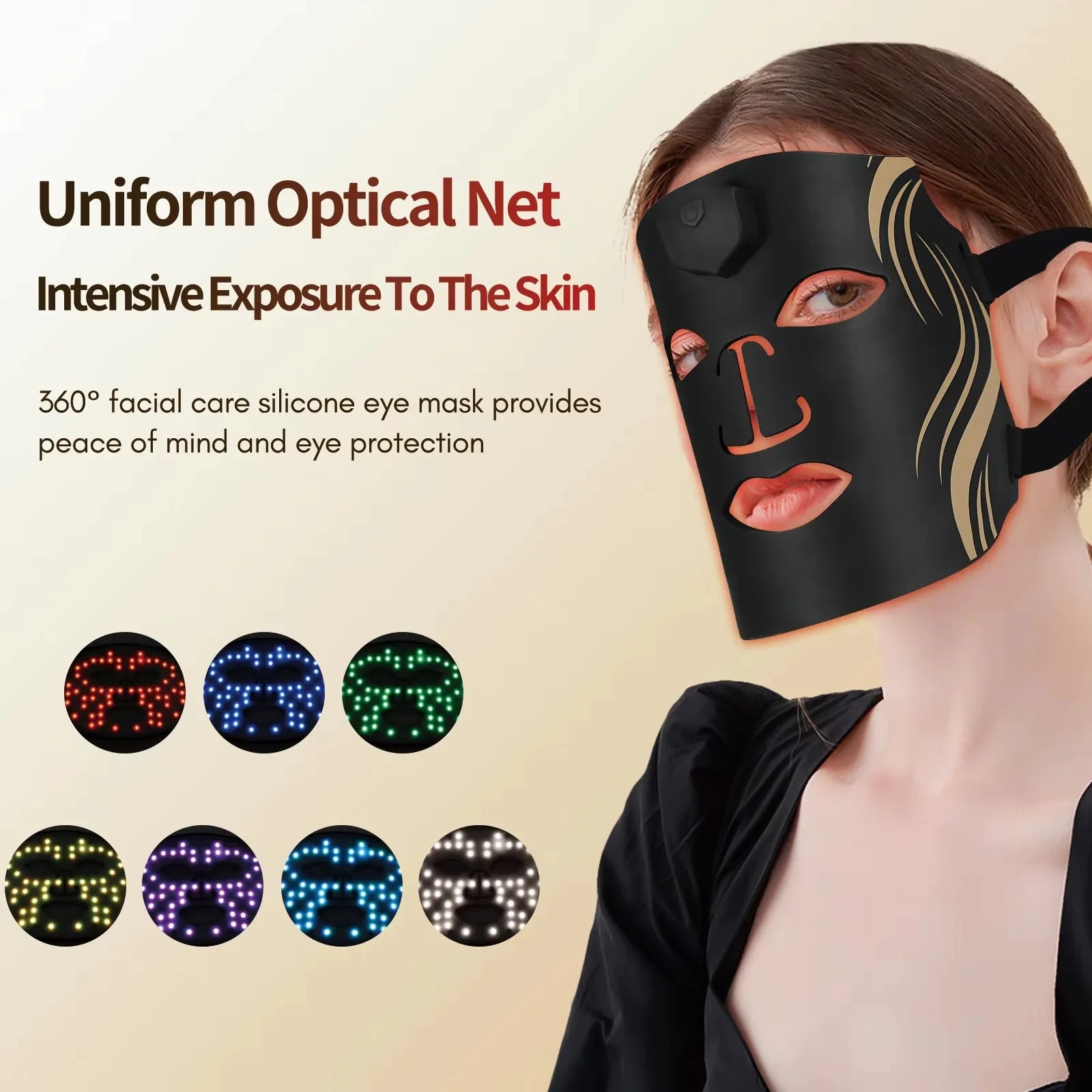 vilnason Silicone 7-Color LED Face Mask – Wireless, Red Light Therapy, Anti-Aging Appearance