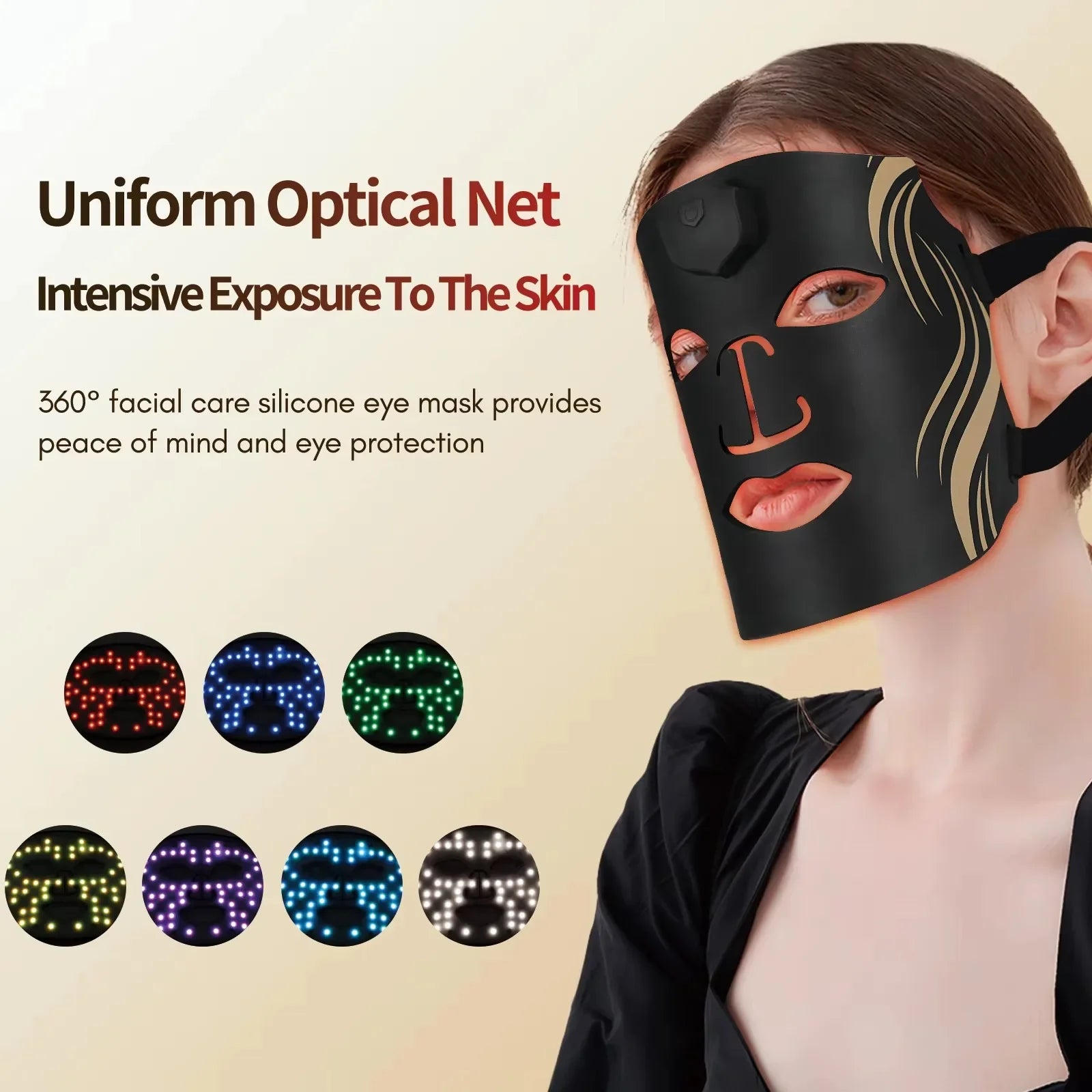 vilnason Silicone 7-Color LED Face Mask – Wireless, Red Light Therapy, Anti-Aging Appearance