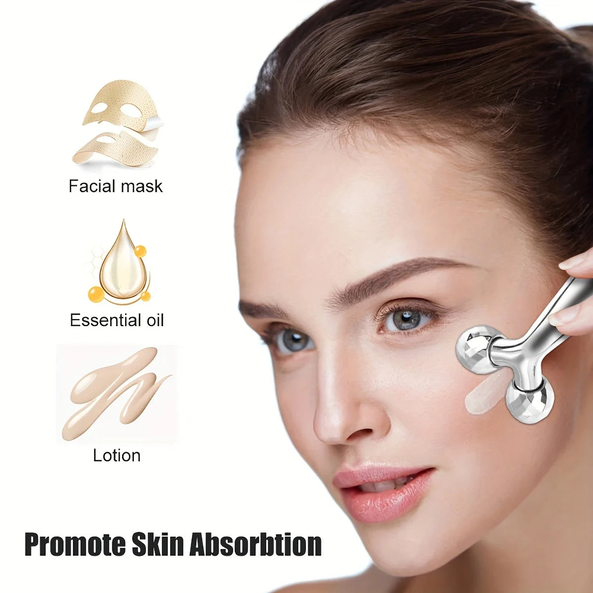 SUOJI Stainless Steel Gua Sha & 3D Roller Massager – Eye Tool, Face Contouring, Dark Circle Appearance